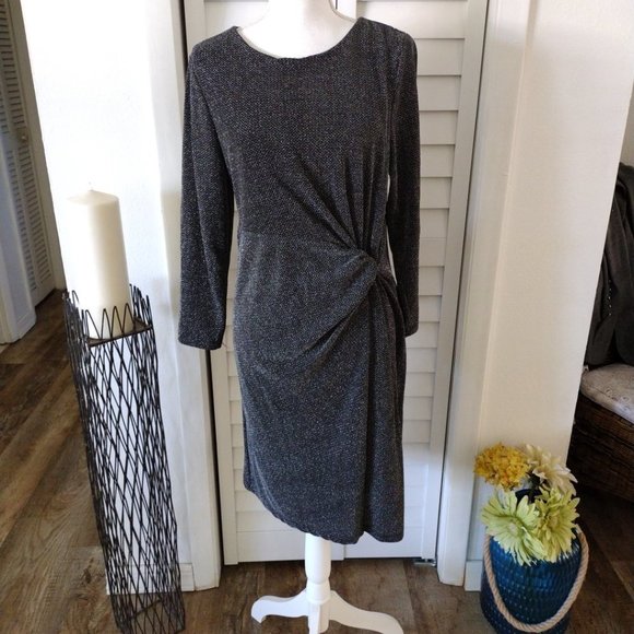 TORRID‎ Black & Silver Shimmer Knotted dress Sz. 1 (1X) - Picture 10 of 12
